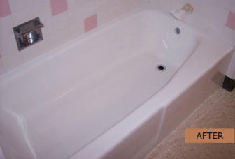 Pink Cast Iron Tub Resurfaced to White